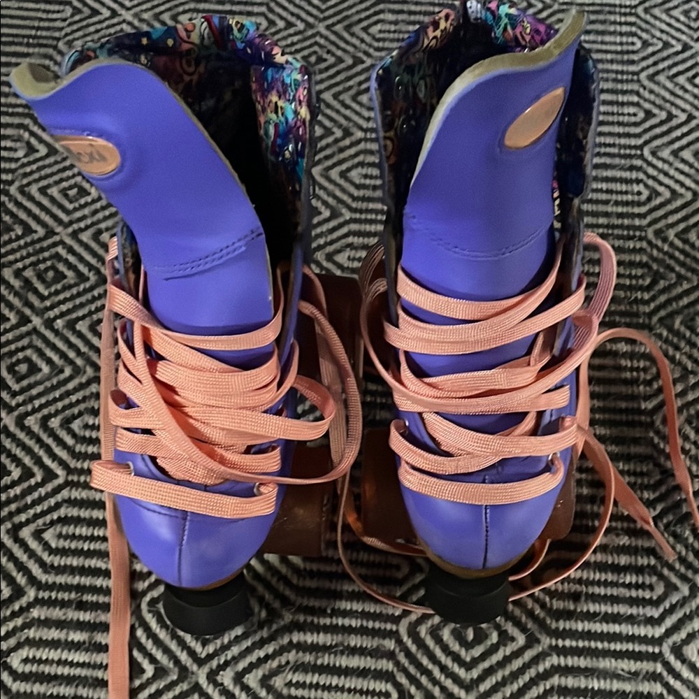 Moxi Purple and Peach Rollerskates